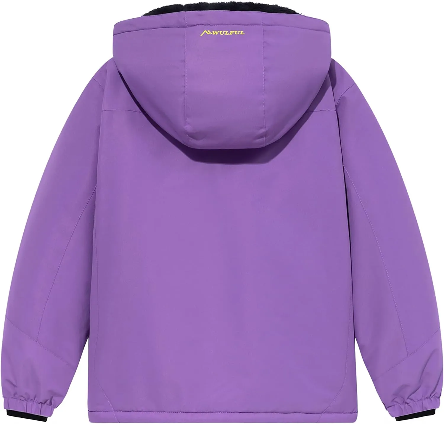 WULFUL Girl's Waterproof Ski Jacket Warm Fleece Hooded Winter Snow Coat