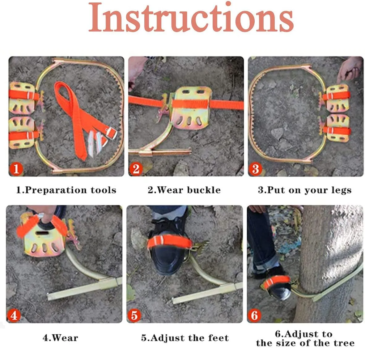 WZFANJIJ Tree Climbing Gear Tree Spurs Tree Crampons, Thickening Trees, Durable, Suitable for Hunting, Fruit Picking, Easy to Use,550Model