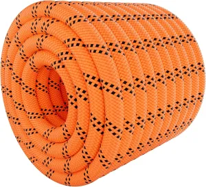X XBEN Braided Polyester Arborist Rope 3/8 inch X 120ft, 48 Strands, 3430 LBS Breaking Strength Outdoor Rope, Arborist Rigging Rope for Rock Hiking Camping Swing Tree Rescue, Orange