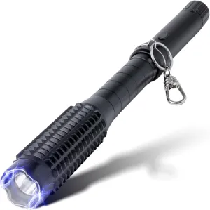 XL Tactical Flashlight Stun Gun | 2-in-1 Personal Defense Tool | Ultra-Bright LED Torch with 18,000V Stun | Built-in Safety | Rechargeable Flashlights