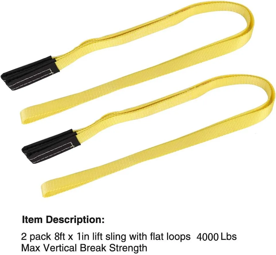 XSTRAP STANDARD Heavy-Duty 4,000 LB Breaking Strength 65 FT Rope Hoist with 2PK 8 FT Lift Sling (Black)