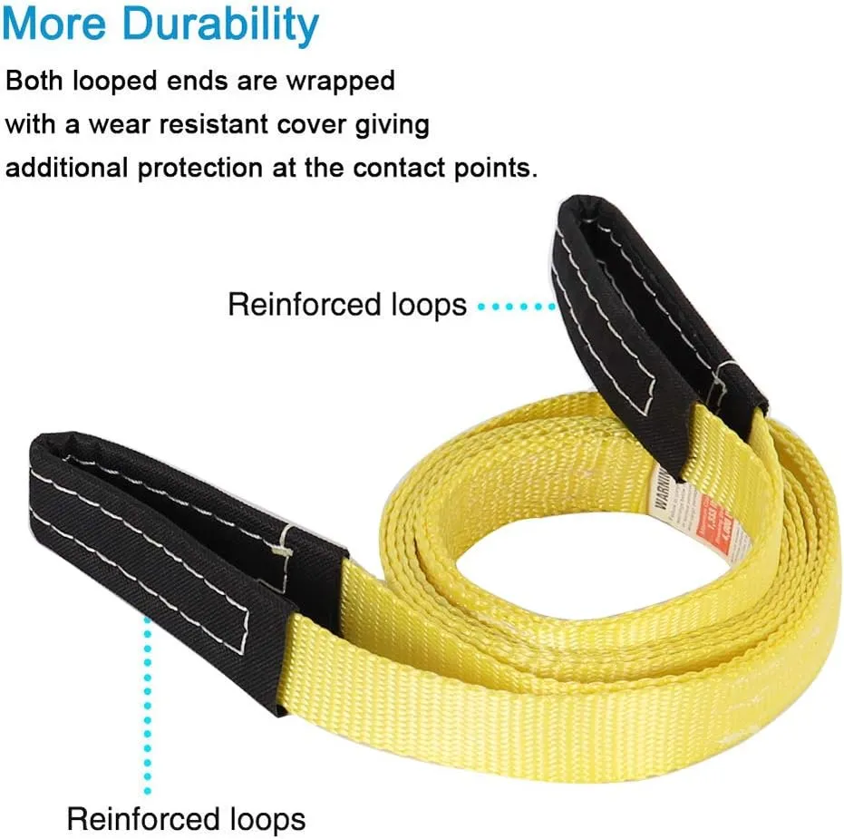 XSTRAP STANDARD Heavy-Duty 4,000 LB Breaking Strength 65 FT Rope Hoist with 2PK 8 FT Lift Sling (Black)