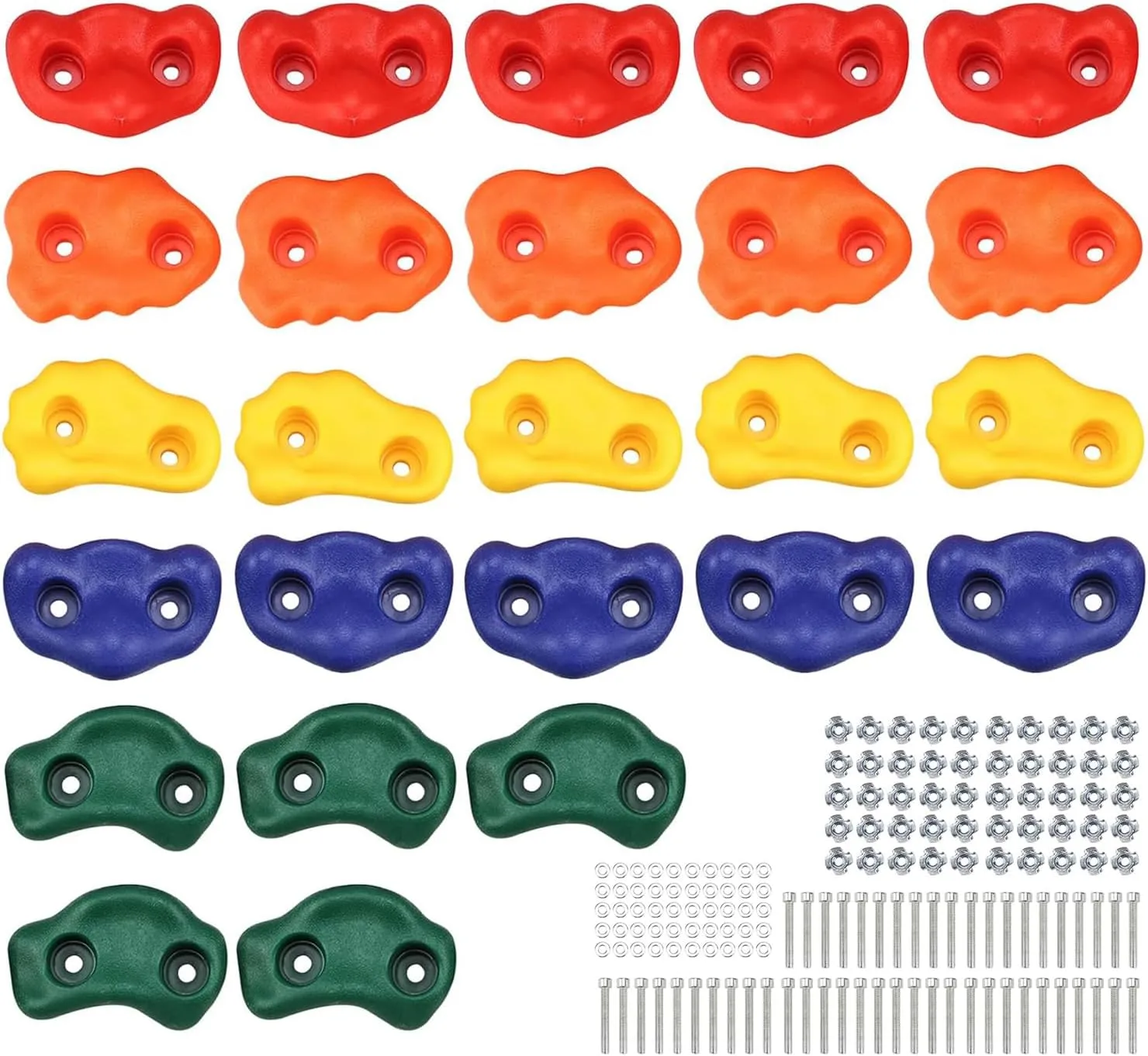 Yaegoo 25PCS Climbing Holds for Kids, Rock Wall Climbing Kit with Mounting Hardware, Climbing Rock Wall Holds for Indoor and Outdoor Playground Play Set