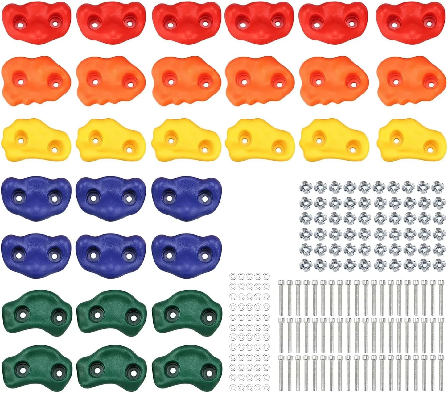 Yaegoo 30 PCS Climbing Holds for Kids, Rock Wall Climbing Kit with Mounting Hardware, Climbing Rock Wall Holds for Indoor and Outdoor Playground Play Set