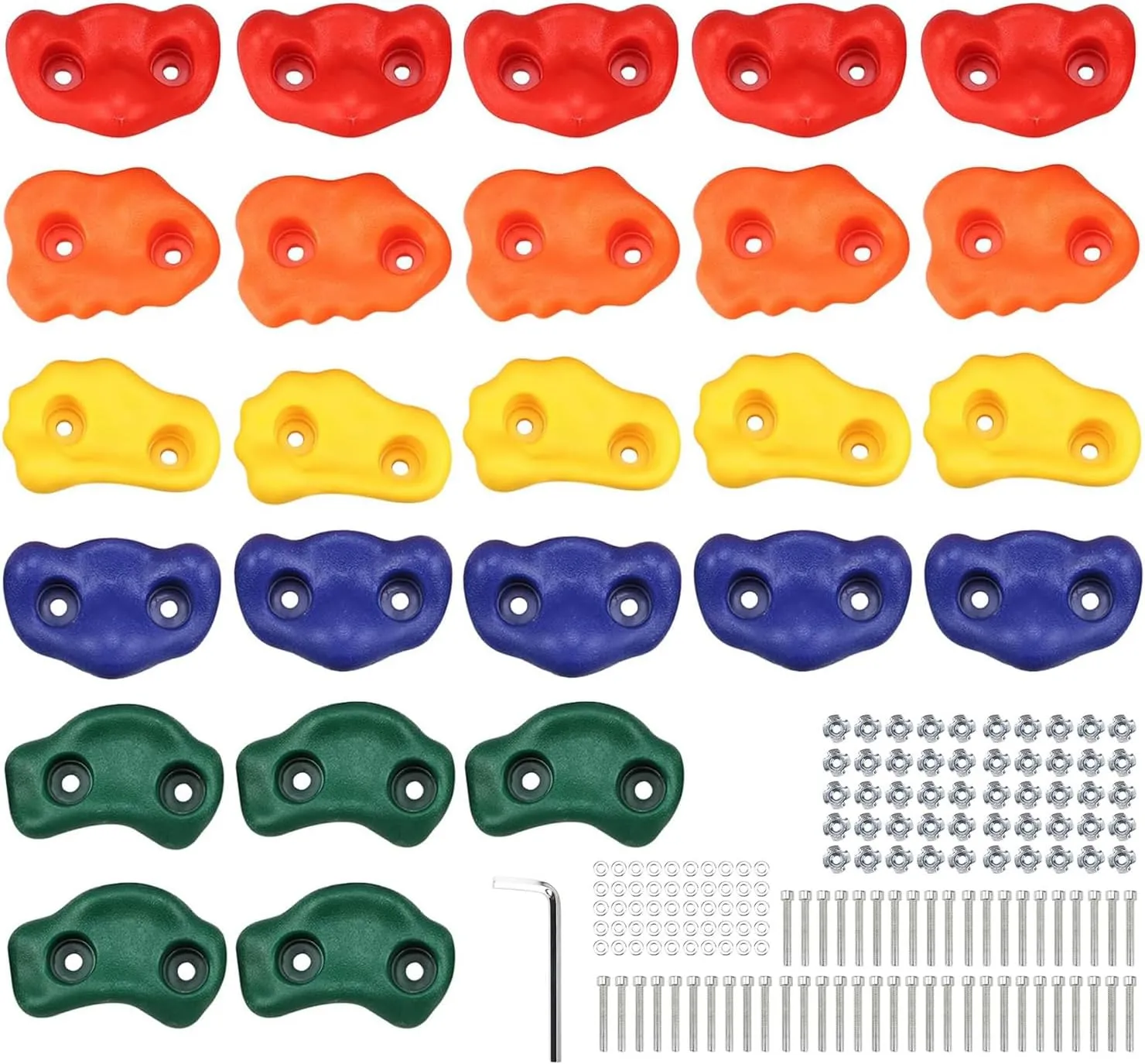 Yaegoo Climbing Holds for Kids and Adults, Rock Climbing Holds - Mounting Hardware Included - Climbing Rocks for DIY Rock Climbing Wall (25 PCS)