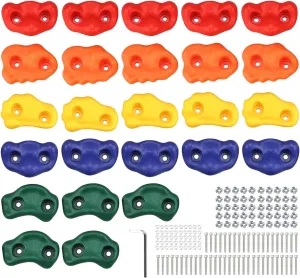 Yaegoo Climbing Holds for Kids and Adults, Rock Climbing Holds - Mounting Hardware Included - Climbing Rocks for DIY Rock Climbing Wall (25 PCS)