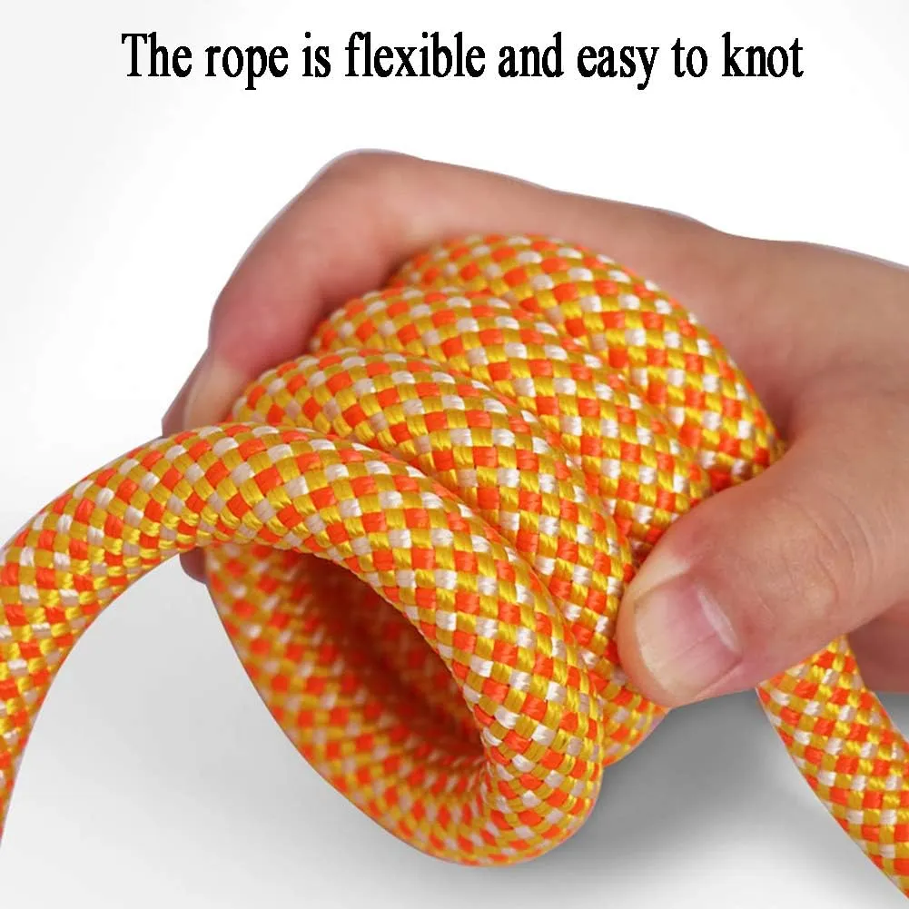 Yellow 12/14/16mm Outdoor High-Altitude Operation Wear-Resistant Rope Length 10M/20M/30M/50M/80M/100M(Size:14mm 30M)