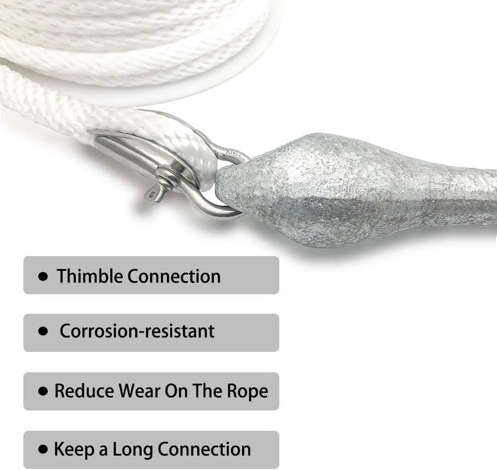 Young Marine Premium Solid Braid MFP Anchor Line Braided Anchor Rope/Line with Thimble