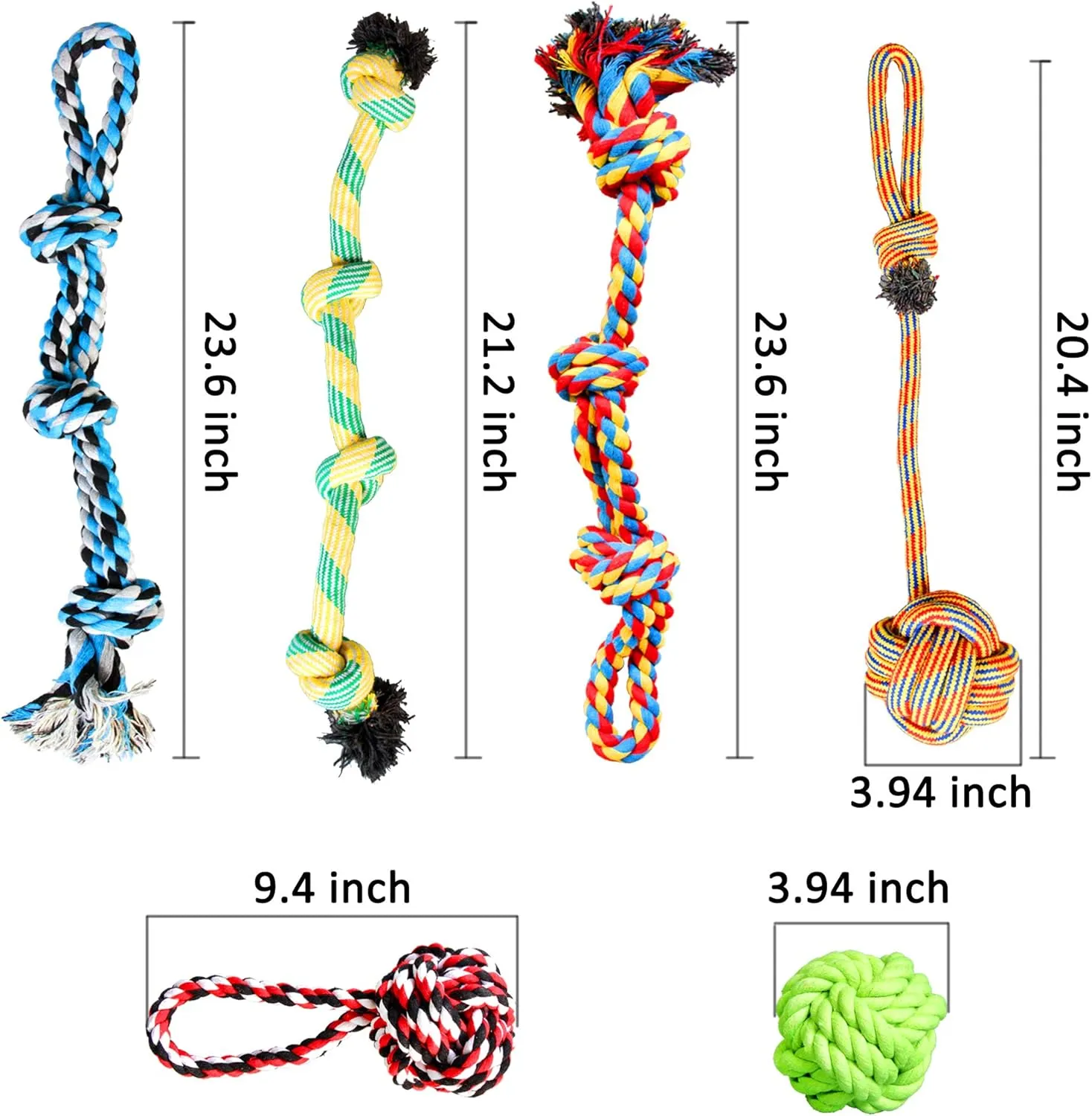 Youngever 6 Pack Large Dog Rope Toys, Chew Toys