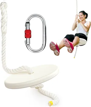 Zipline Seat for Kids and Adults, Zip Line Replacement Seat for Kids and Adults, Zip Line Accessories with Carabiner & Adjustable Nylon Rope