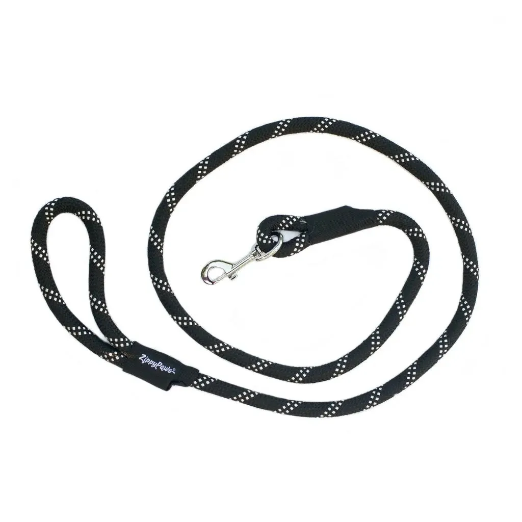 Zippy Paws Climbers' Rope Leash Black 6ft