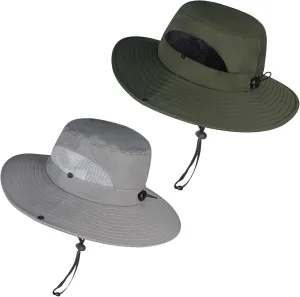 ZOORON Sun Hats for Men Women, Wide Brim Bucket Hats UV Protection UPF50  Waterproof Boonie Hats for Fishing Hiking Camping