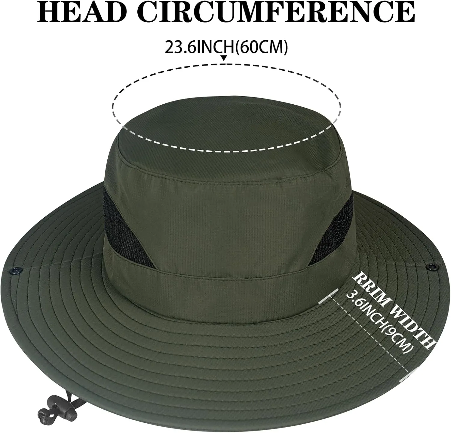 ZOORON Sun Hats for Men Women, Wide Brim Bucket Hats UV Protection UPF50  Waterproof Boonie Hats for Fishing Hiking Camping